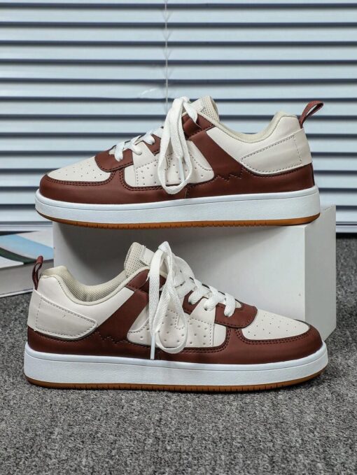 Two-Tone Retro Court Sneakers